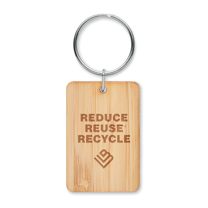 Porte-clés rectangulaire bambou