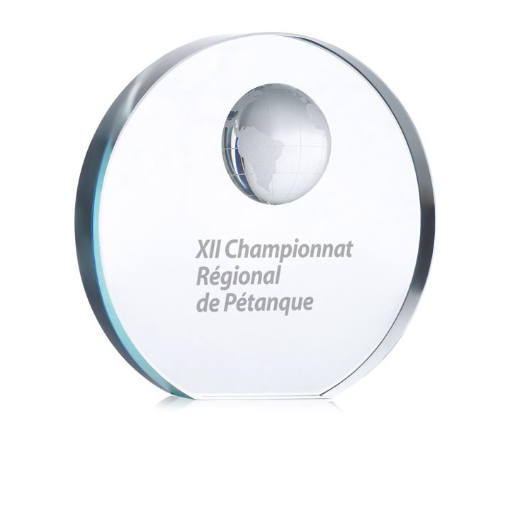 Trophée globe en verre