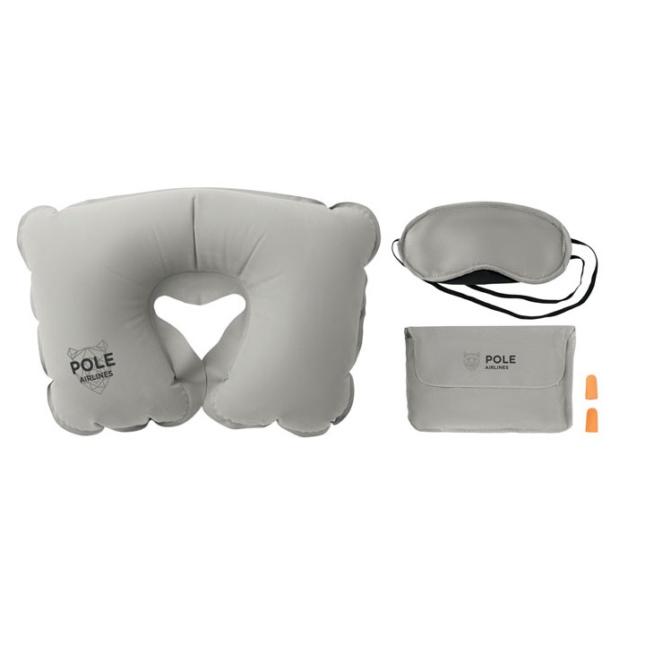 Set oreiller, masque, bouchons