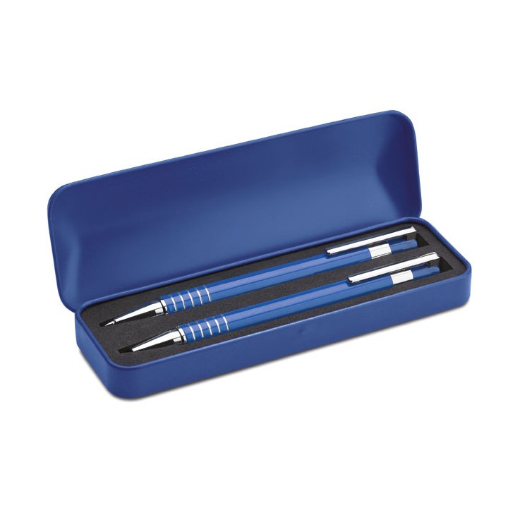 Set stylo bille étui métal