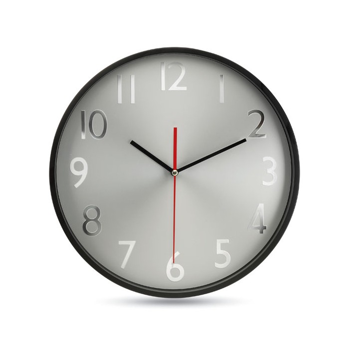 Horloge murale fond argent