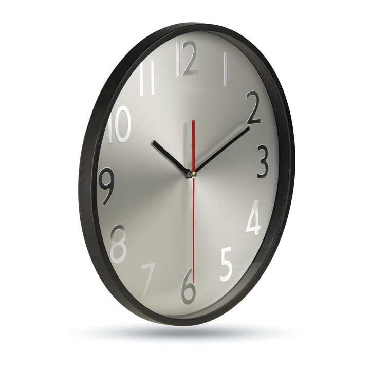 Horloge murale fond argent