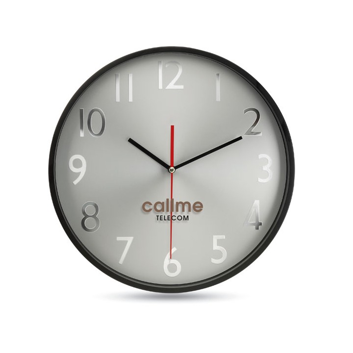 Horloge murale fond argent