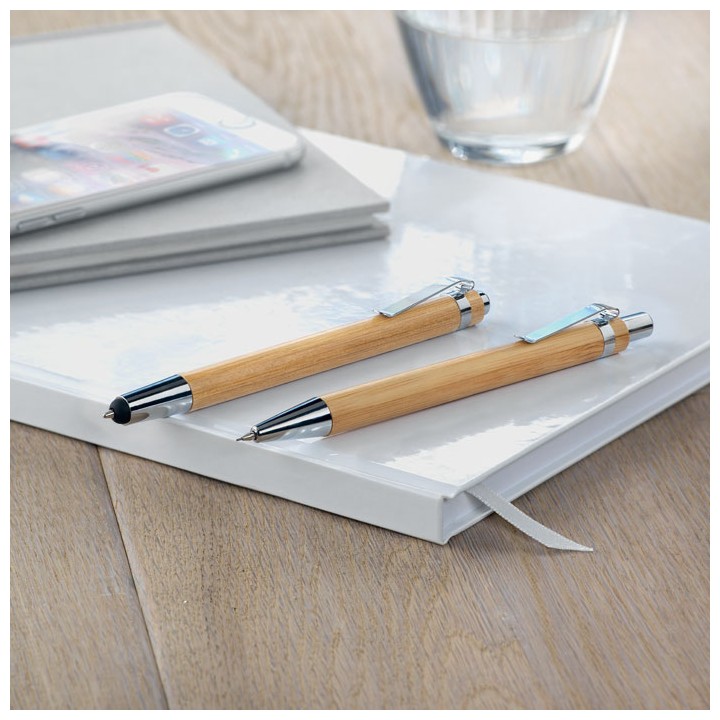 Coffret stylo et crayon en bam