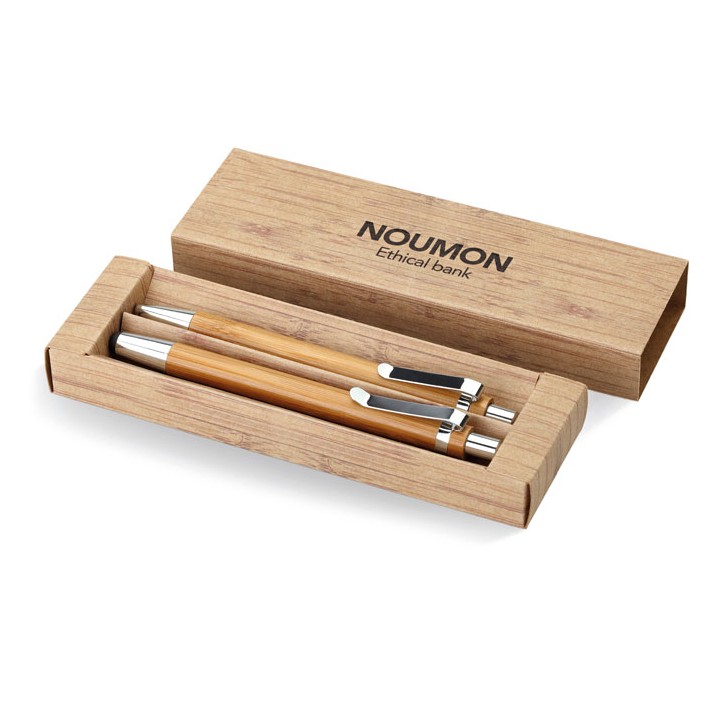 Coffret stylo et crayon en bam