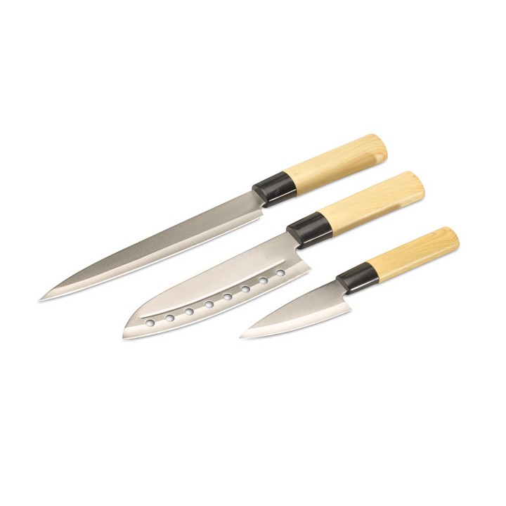 Set 3 couteaux style japonais