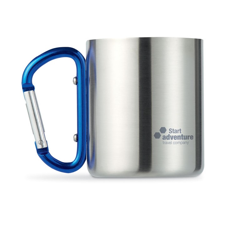 Mug acier et anse mousqueton.