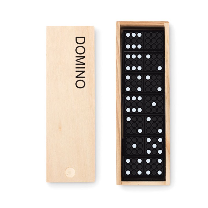 Jeu de domino dans une boite