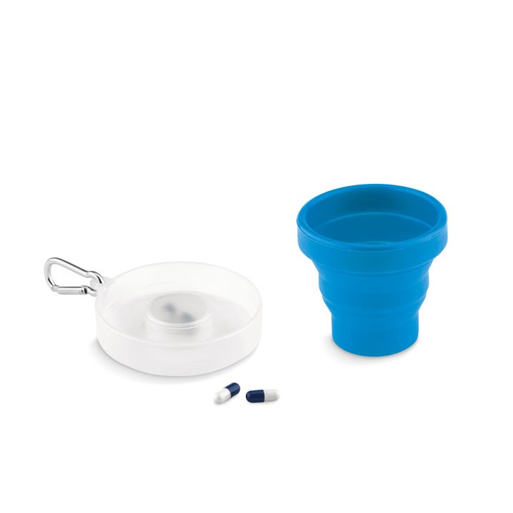 Tasse pliable avec pilulier