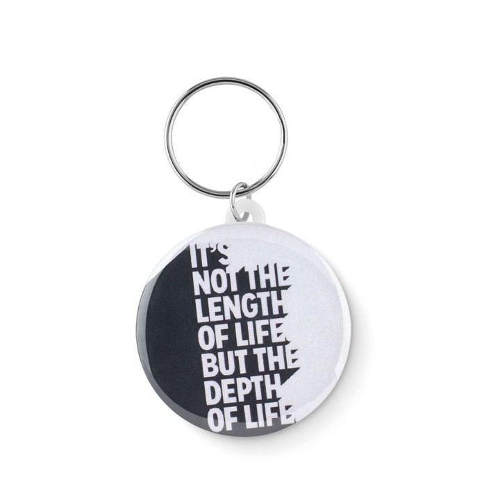 Porte-clés en métal insert papier