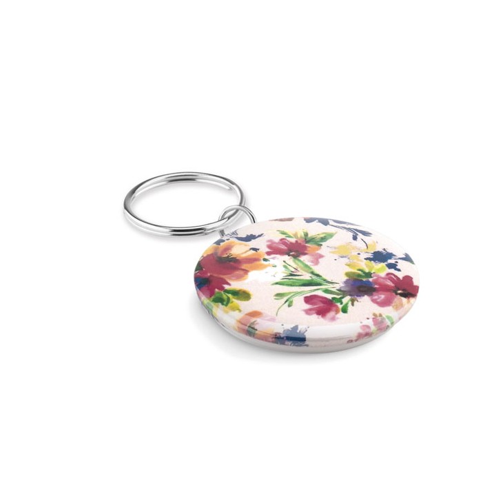 Porte-clés en métal insert papier