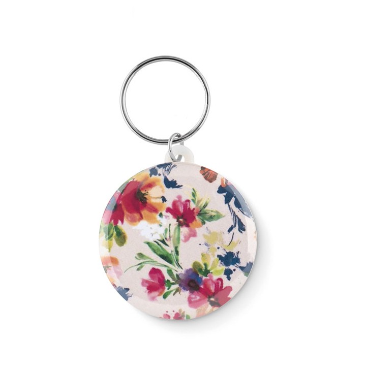 Porte-clés en métal insert papier