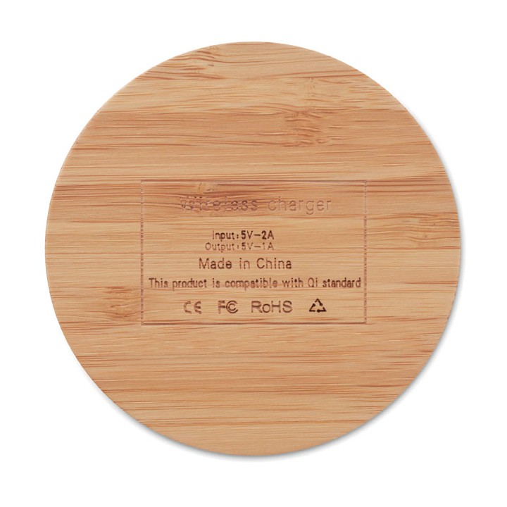 Chargeur sans fil en bambou