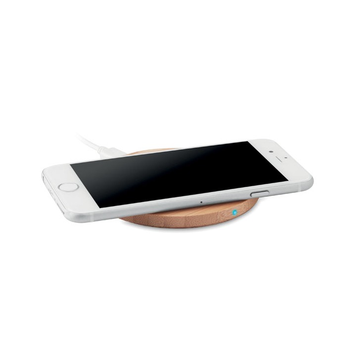 Chargeur sans fil en bambou