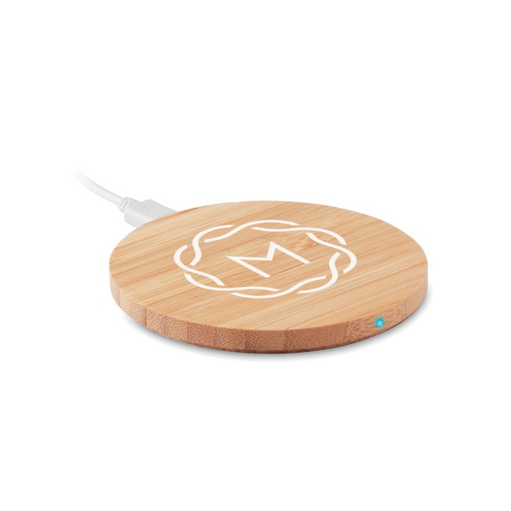 Chargeur sans fil en bambou