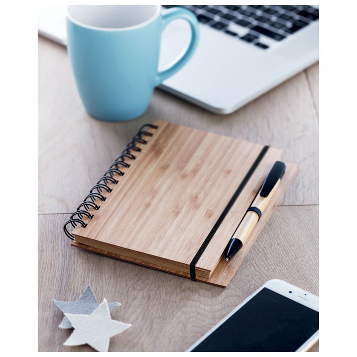 Carnet et stylo en bambou