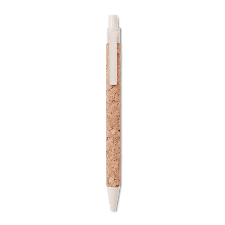 Stylo bille en liège / blé-paille