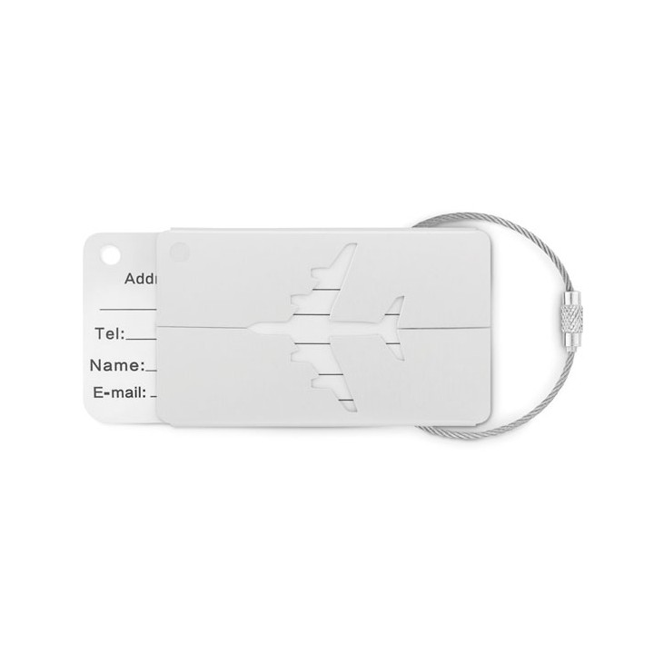 Etiquette à bagage en aluminium