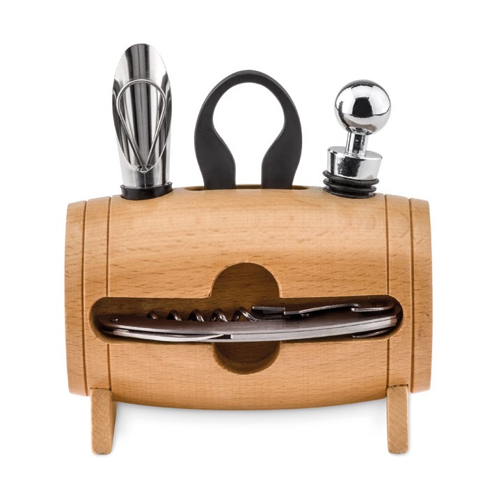 4 accessoires à vin en tonneau