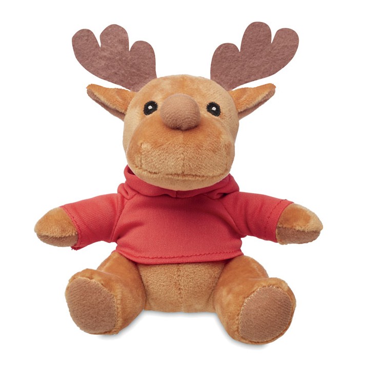 Renne en peluche avec capuche