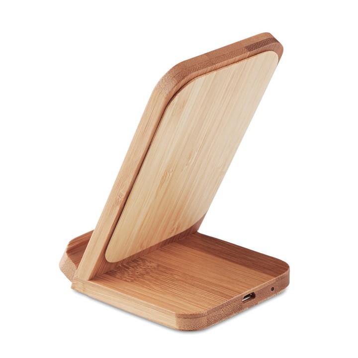 Chargeur sans fil en bambou