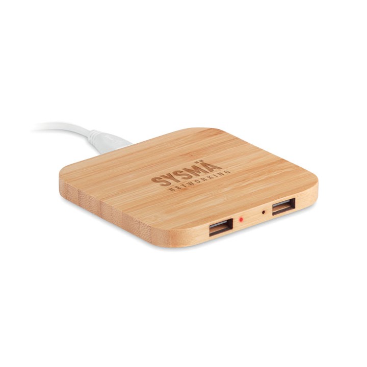 Chargeur  sans fil en bambou
