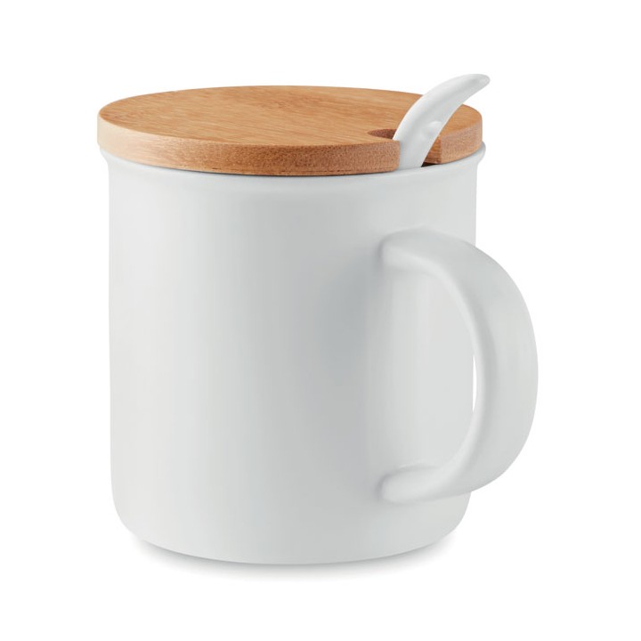 Mug porcelaine avec cuillère