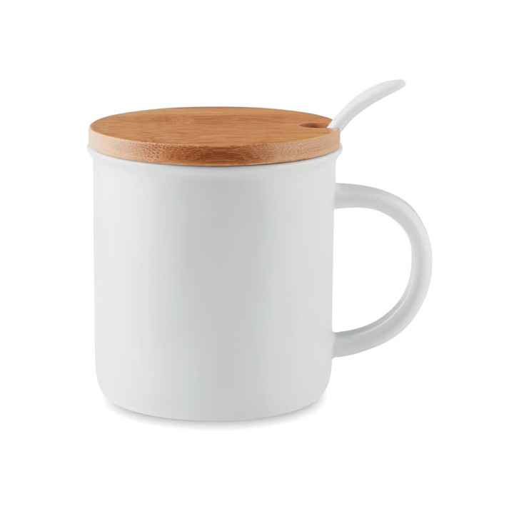 Mug porcelaine avec cuillère