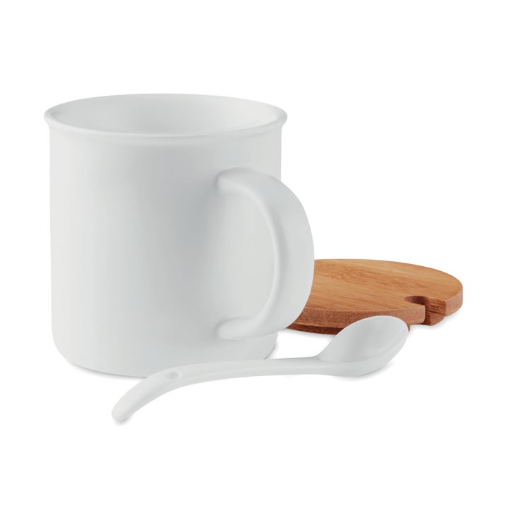 Mug porcelaine avec cuillère