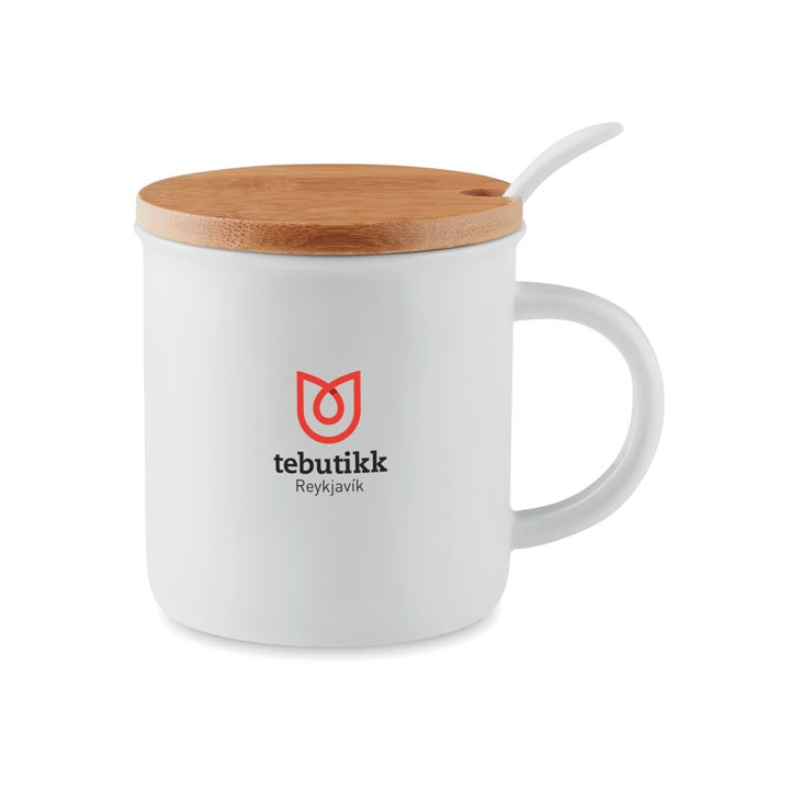 Mug porcelaine avec cuillère