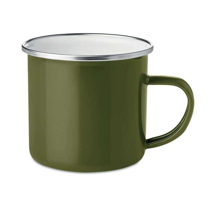 Tasse en métal émaillé