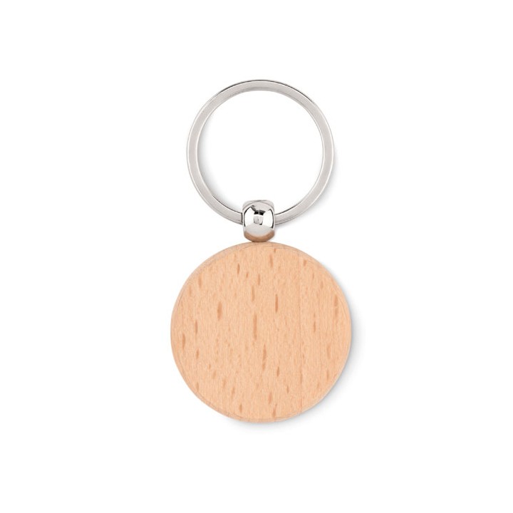 Porte-clés rond en bois