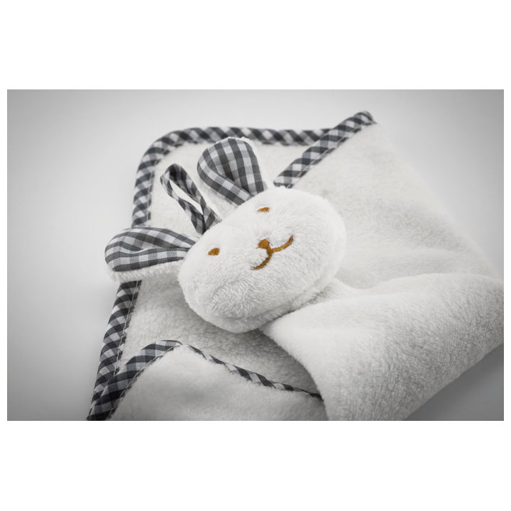 Serviette lapin en peluche