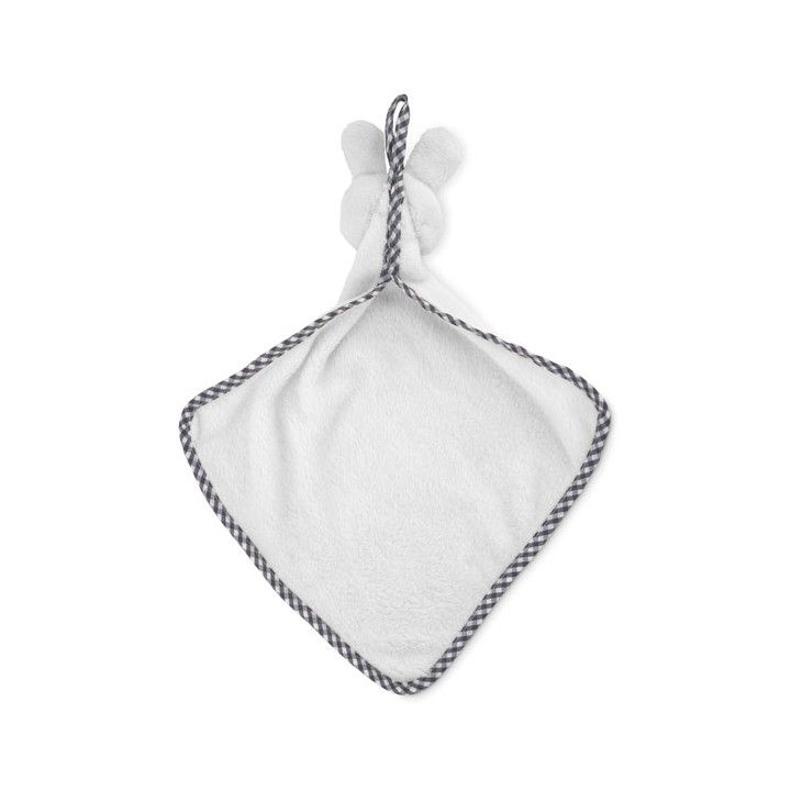 Serviette lapin en peluche