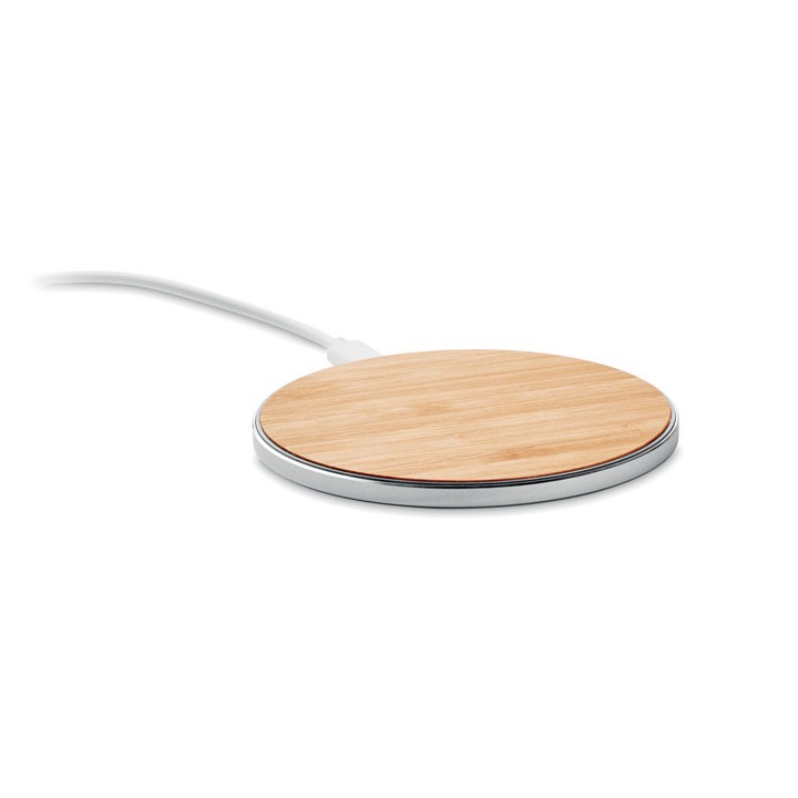 Chargeur sans fil en bambou