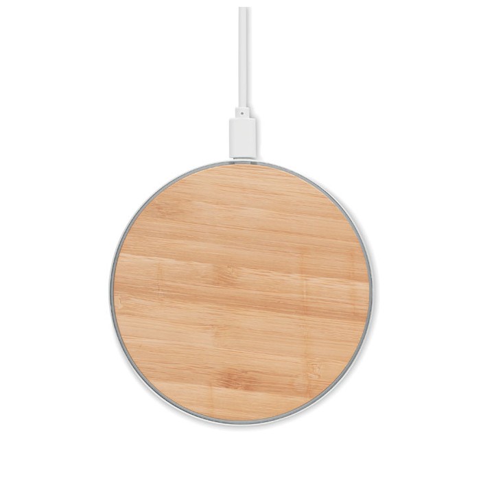 Chargeur sans fil en bambou