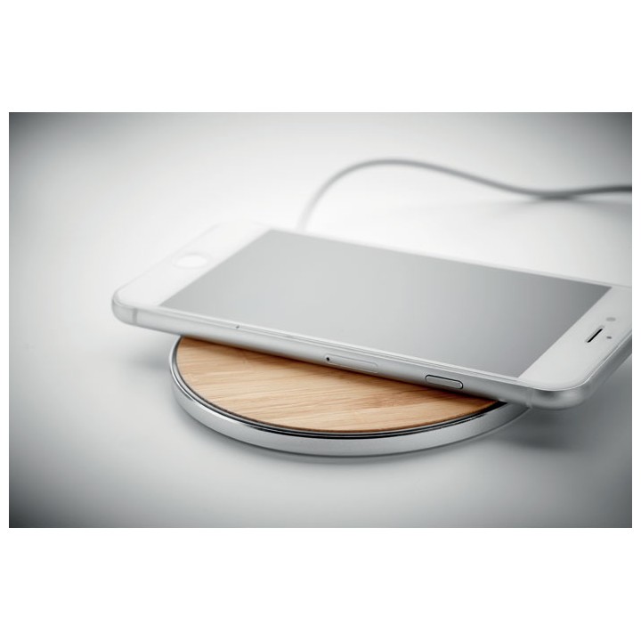 Chargeur sans fil en bambou