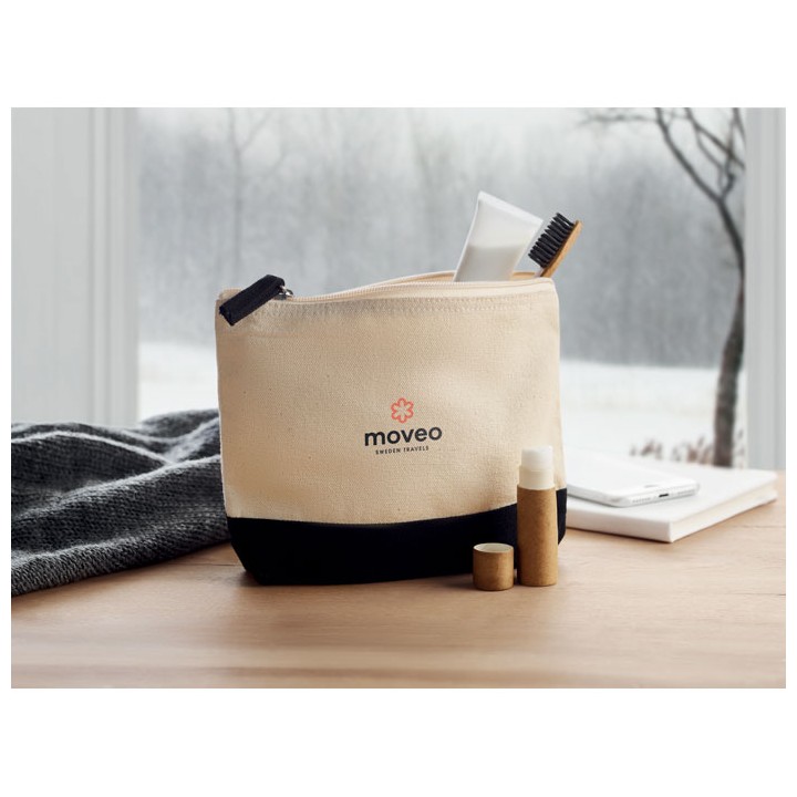 Trousse en coton bicolore