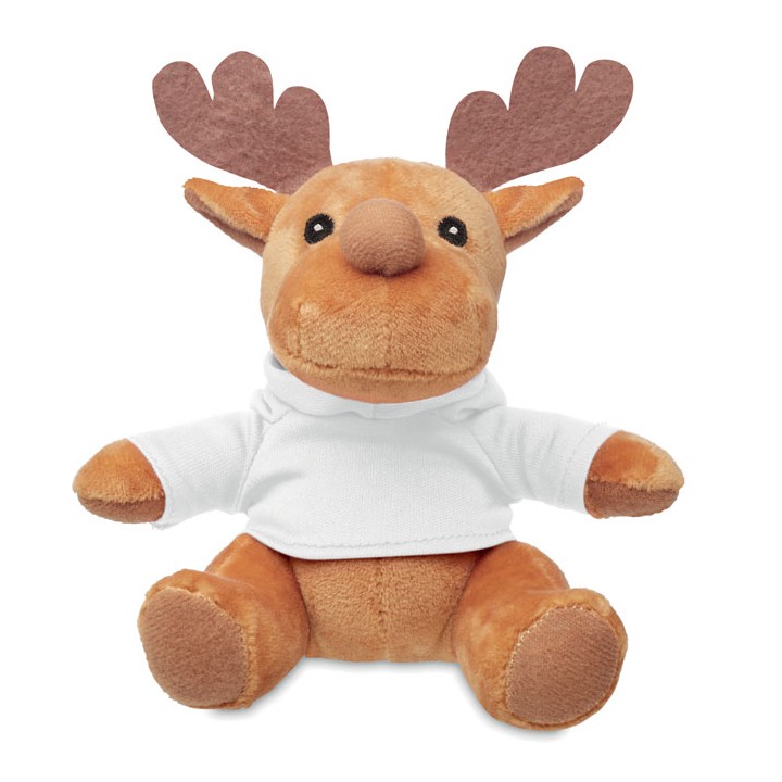 Renne en peluche avec capuche