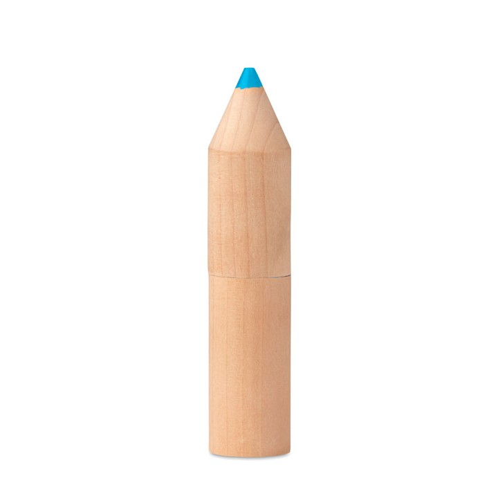 6 crayons dans un étui en bois