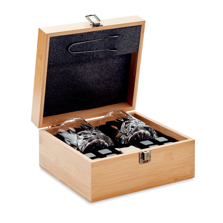 Set whisky avec boîte bambou