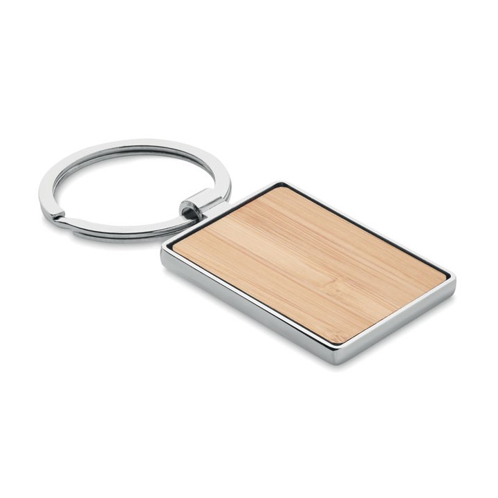 Porte-clés rectangle en bambou
