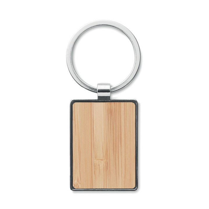 Porte-clés rectangle en bambou
