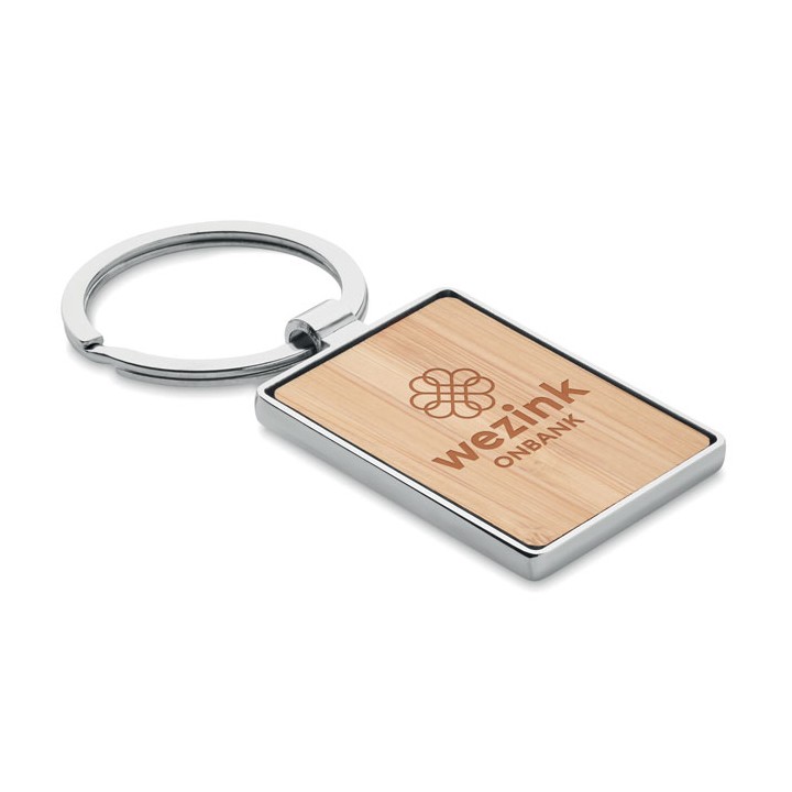 Porte-clés rectangle en bambou