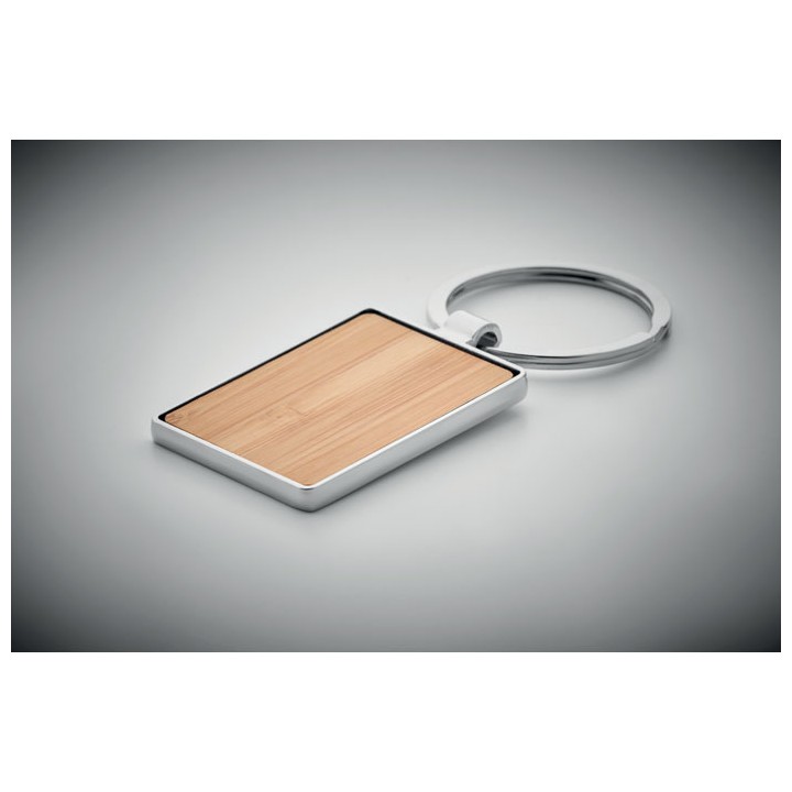 Porte-clés rectangle en bambou