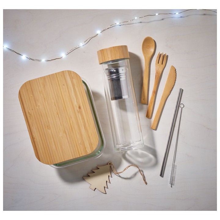 Lunchbox en verre et bambou