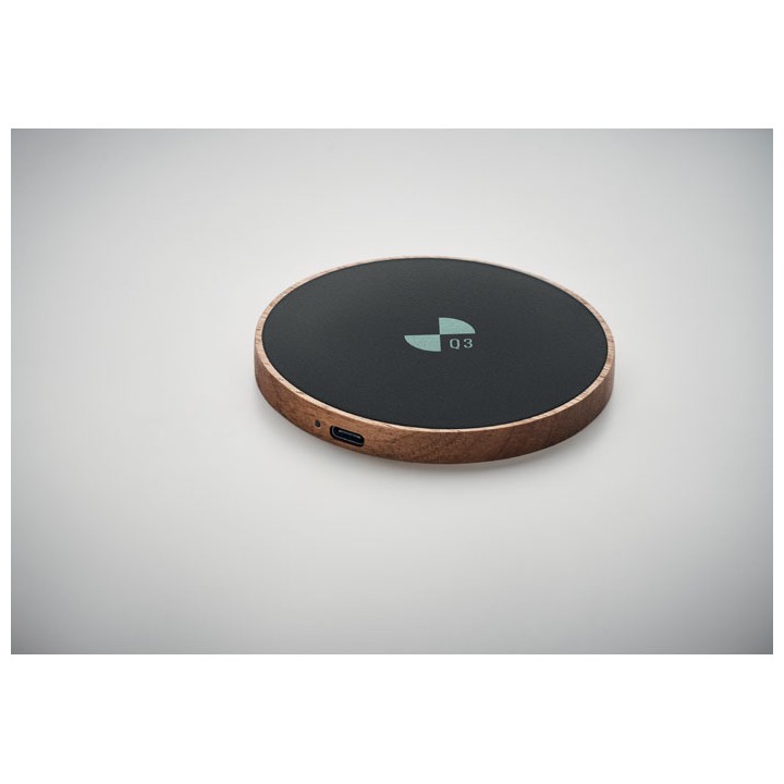 Chargeur sans fil en acacia 15W