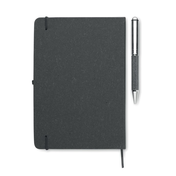 Carnet en cuir recyclé et stylo