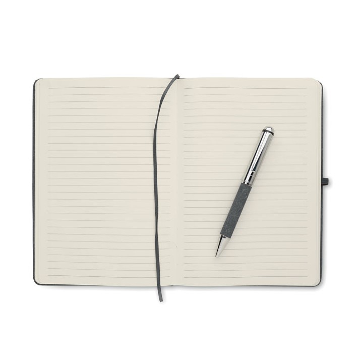 Carnet en cuir recyclé et stylo