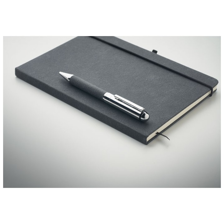 Carnet en cuir recyclé et stylo